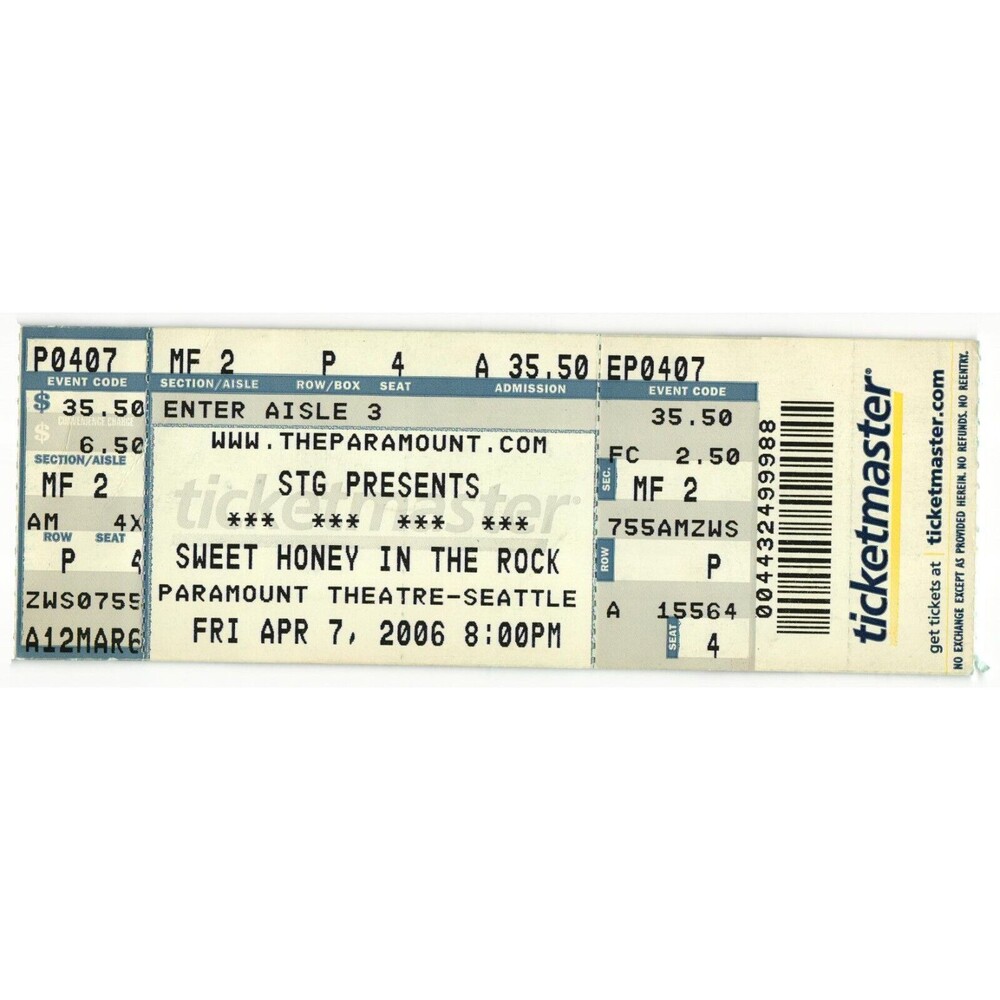 2006 Sweet Honey in the Rock Full Concert Ticket Stub Seattle WA